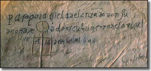 View of another historic Spanish inscription