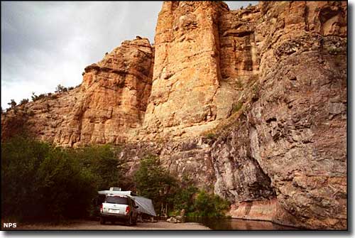 The campground at Gila Cliff Dwellings National Monument