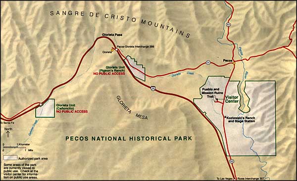 Map of Pecos National Historic Park