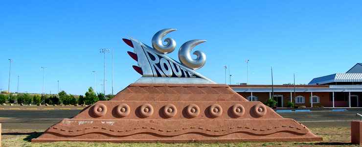 Route 66 sculpture in Tucumcari