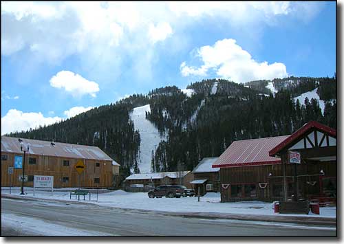 Looking uphill at the Red River Ski Area