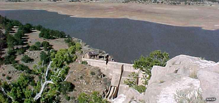 The dam that makes Bluewater Lake State Park possible
