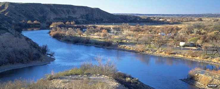 A view of Riverside Campground at Caballo Lake State Park