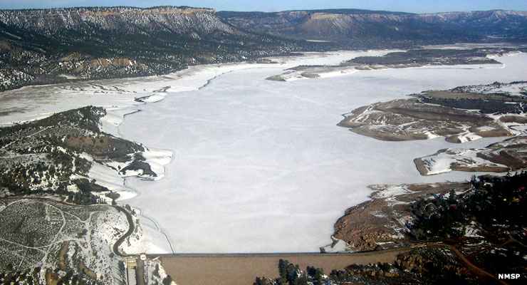 A winter shot of El Vado Lake State Park