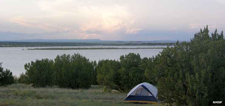 Tent camping at Santa Rosa Lake State Park
