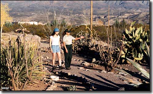 Strolling through the Interpretive Cactus Garden at Caballo Lake State Park