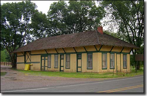 The old Capitan Train Depot, now part of Smokey Bear State Historic Site