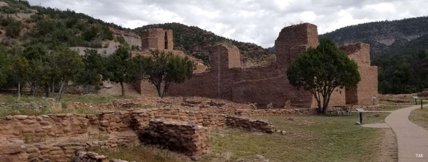 The ruins of Gisewa Pueblo and San Jose de los Jemez Mission Church at Jemez State Historic Site