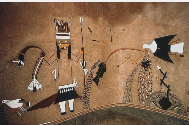 One of the kiva murals unearthed at the prehistoric pueblo at Kuaua