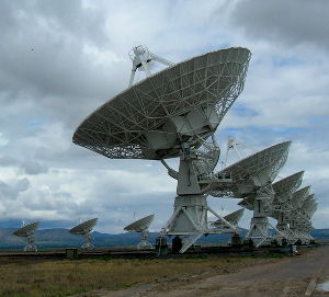 A radio telescope at the Very Large Array, Plains of San Augustin