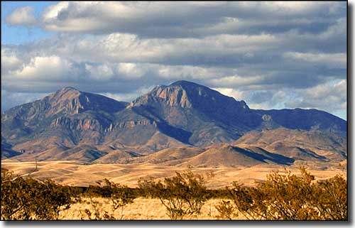 A distant view of the mountains of Apache Kid Wilderness