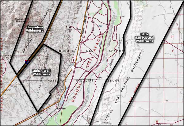 Map of Bosque del Apache National Wildlife Refuge