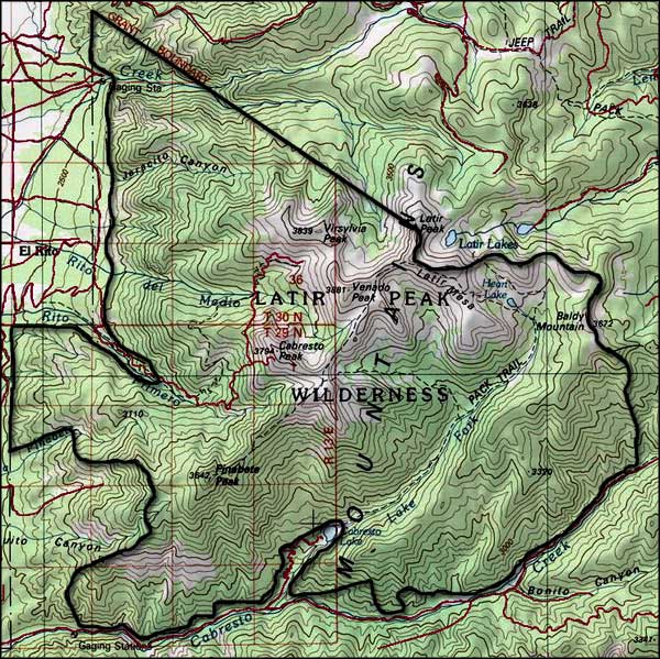 Latir Peak Wilderness map