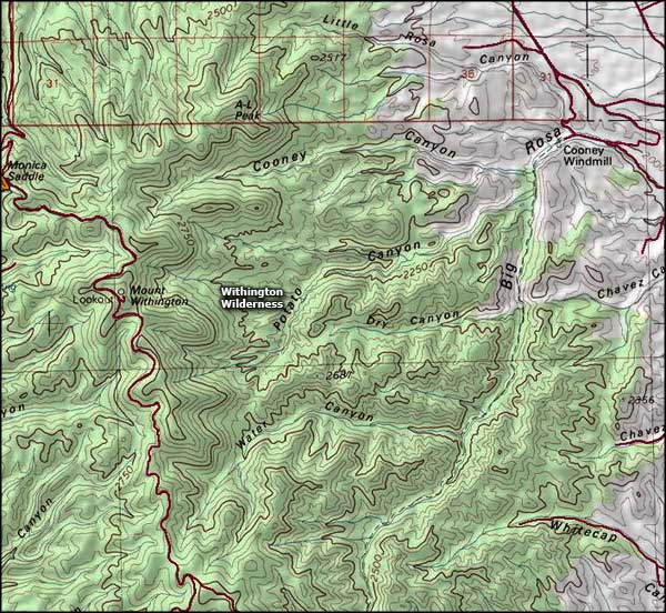 Withington Wilderness map