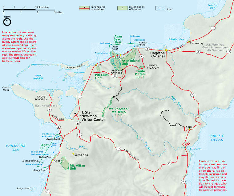 Map of the War in the Pacific National Historical Park