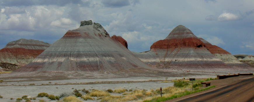 A view of the Teepees geological formation in Petrified Forest National Park