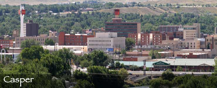 Looking out over downtown Casper, Wyoming
