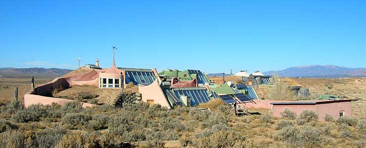 Earthships in the desert west of Taos Gorge