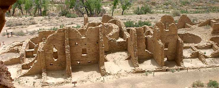 Looking down on the ruins of Kin Kletso at Chaco Culture National Historical Park