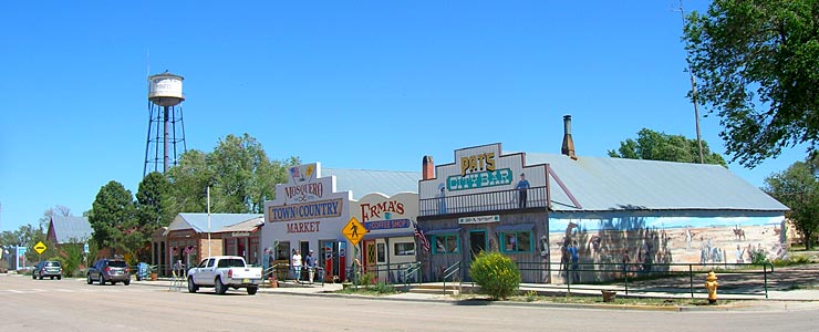 Downtown on the main street in Mosquero