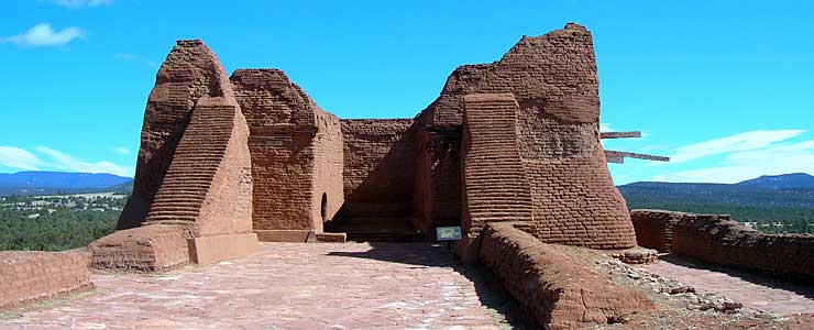 The ruins of Pecos Mission at Pecos National Historic Park