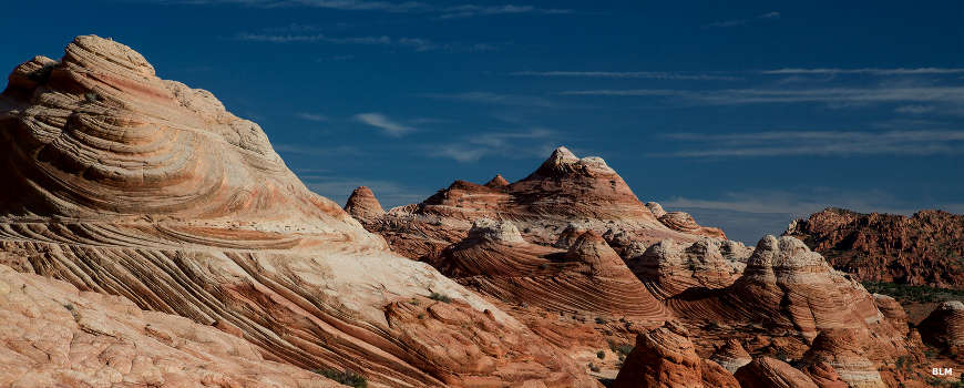 Looking through the multicolored buttes of Vermilion Cliffs National Monument