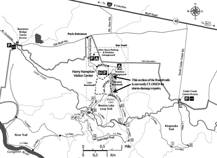 Congaree National Park Trail Map Congaree National Park