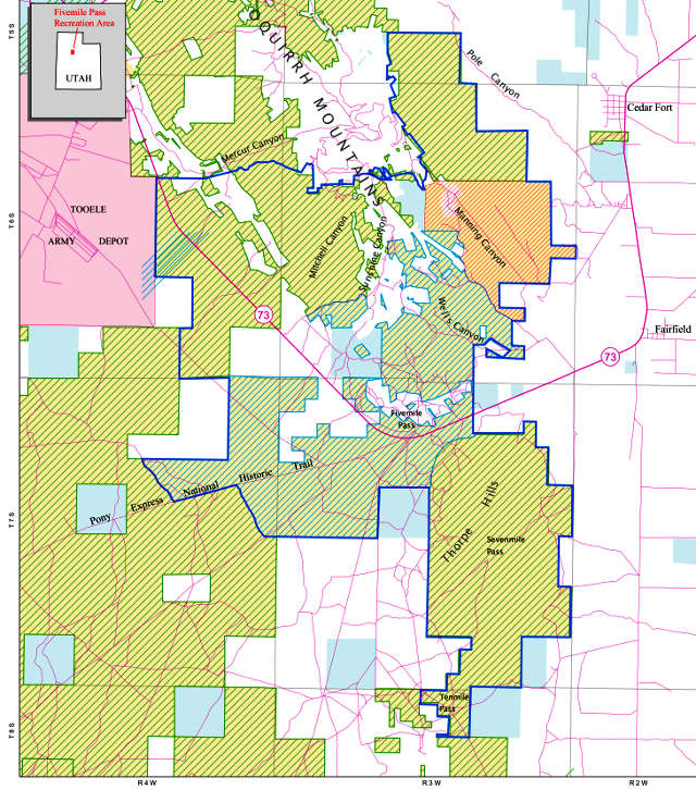 Map of the Fivemile Pass area