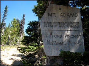 Mount Adams Wilderness boundary sign