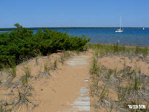 Wind-blown sand at Big Bay State Park
