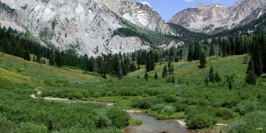 The Snake River near its source in the Teton Mountains